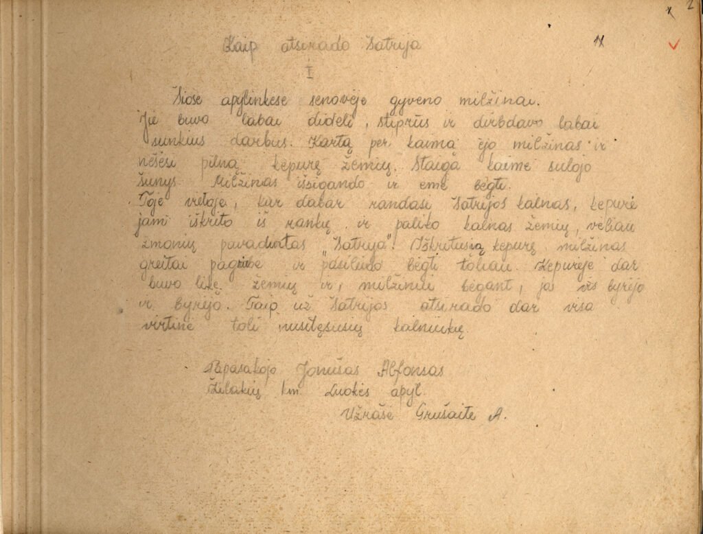 Šatrijos padavimai. Tekstas