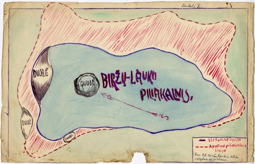 Biržų-Lauko piliakalnio planas