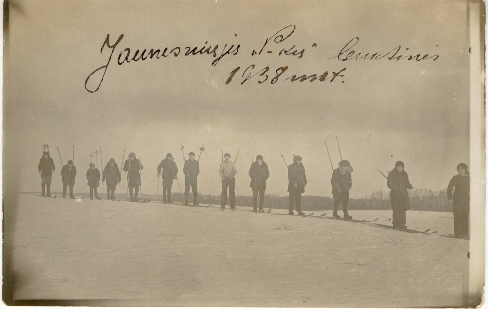 Jaunesniųjų pavasarininkų lenktynės slidėmis. Daugailiai, 1938 m.