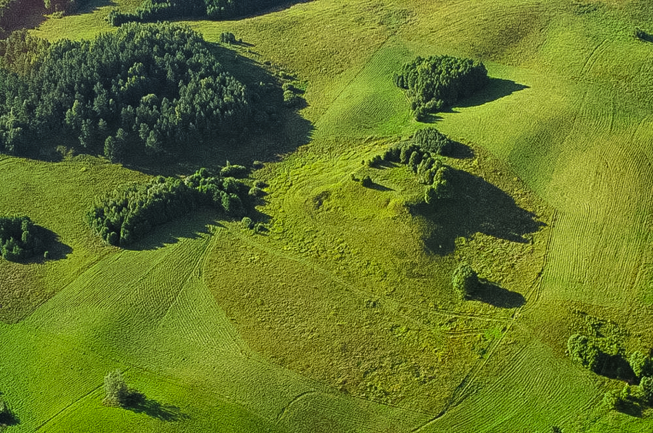 Papilių piliakalnis iš oro