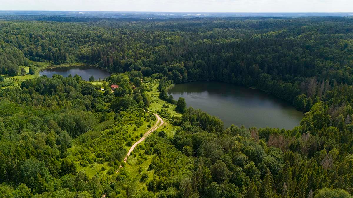 Škilietų ežerai iš paukščio skrydžio