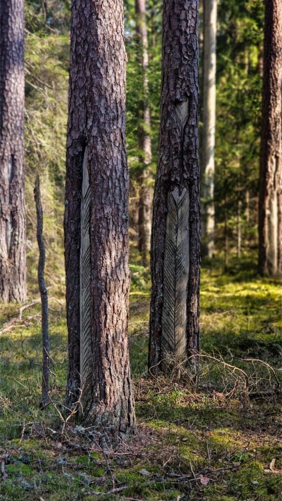 Žmogaus rankos paliestos pušys