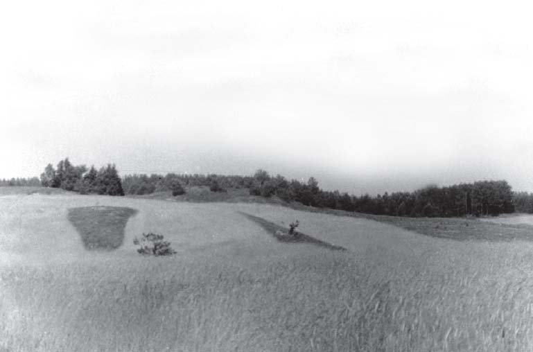 Atesninkų piliakalnis iš rytų pusės. 1955 m. LIIR Nr. 3753 Data 1955 m. Šaltinis Lietuvos istorijos instituto rankraštynas, Nr. 3753