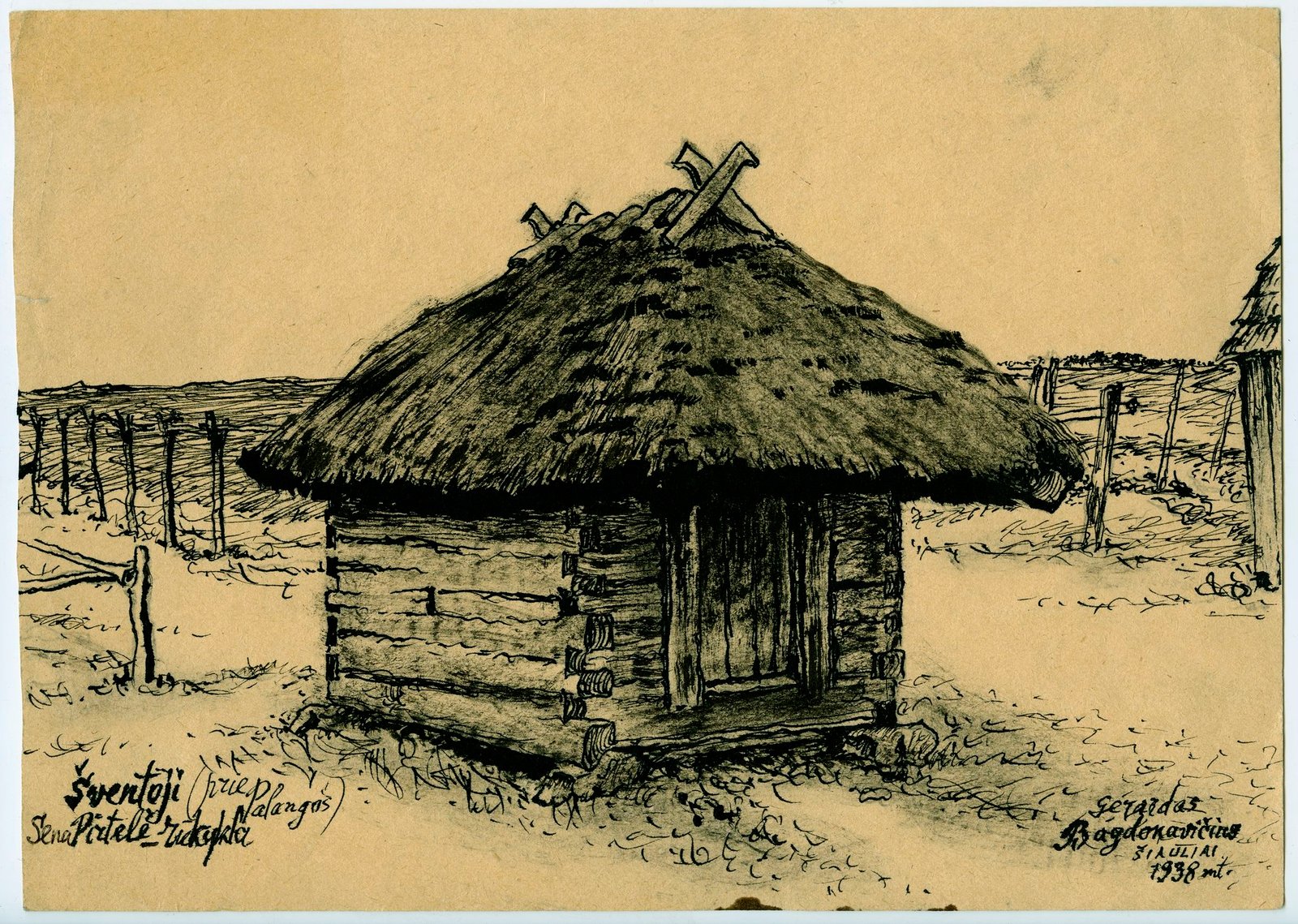 Šventoji. Sena pirtelė-rūkykla
